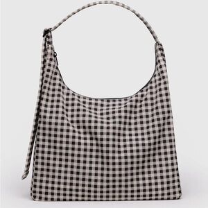 BAGGU Black and White Checkered Shoulder Bag